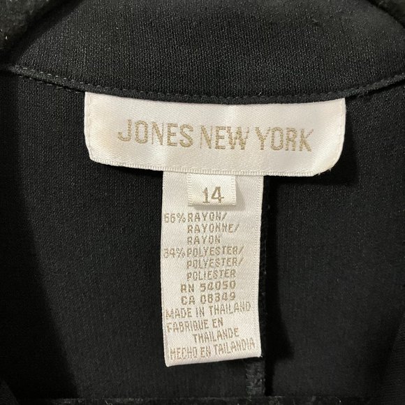 ⭐️2/$30⭐️ Jones New York classic black button-down short sleeve shirt, sz 14 - Picture 2 of 6